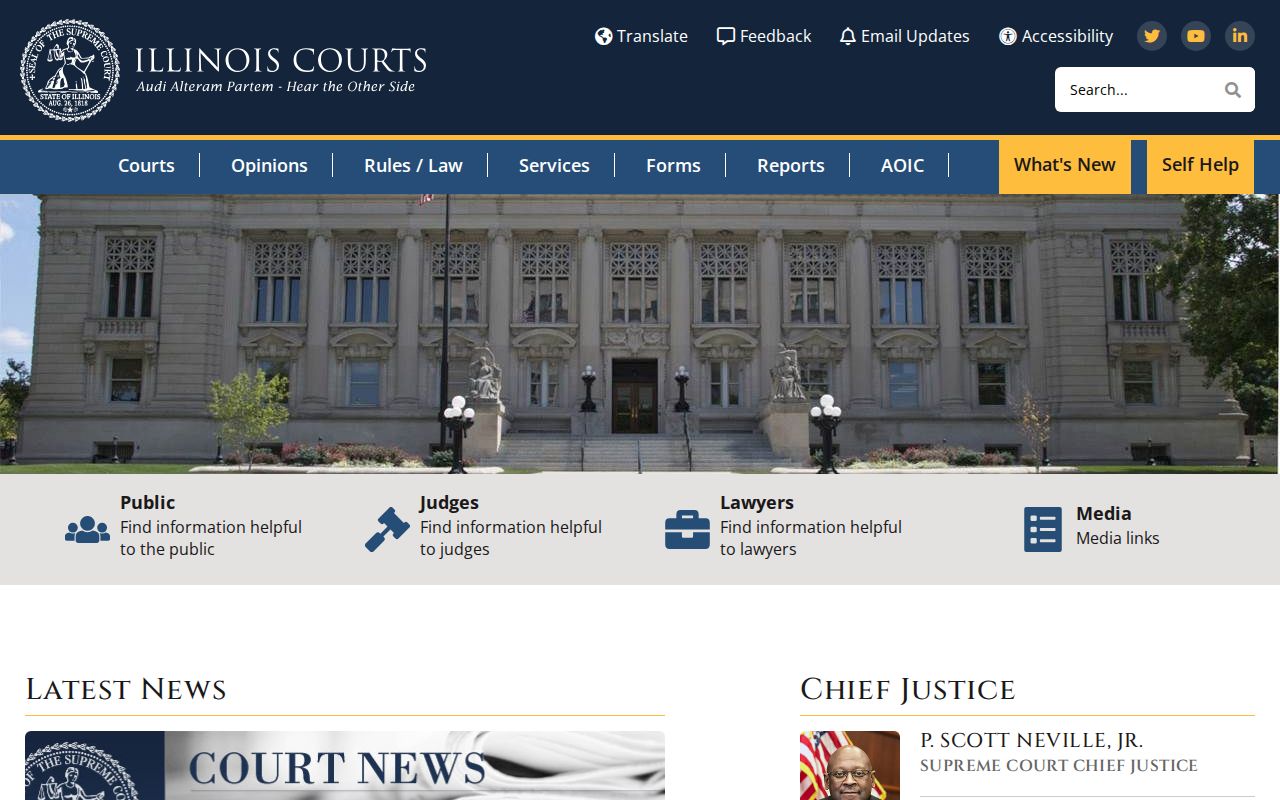 Illinois Courts and reSearchIL statewide court entry page